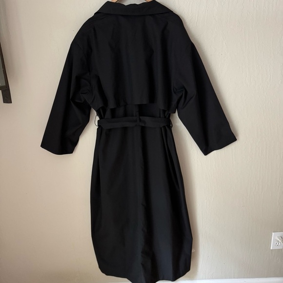 NWT IRO Foxton Long Black Trench Coat Belted Oversized 100% Cotton Poplin 36/S - Picture 10 of 15
